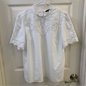 Lauren Ralph Lauren Eyelet Lace Detail Summer Top